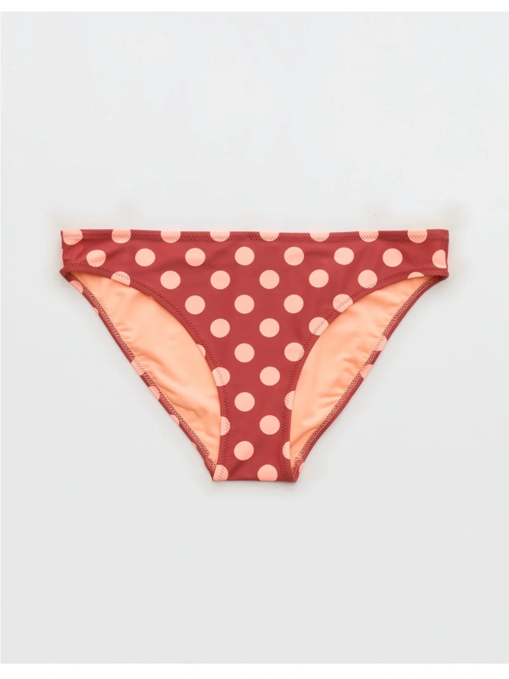 NWT Aerie Full Coverage Polka Dot Bikini Bottom Rust S